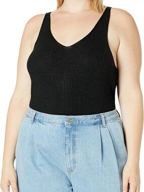 The Drop | V-Neck Textured Rib Sweater Tank